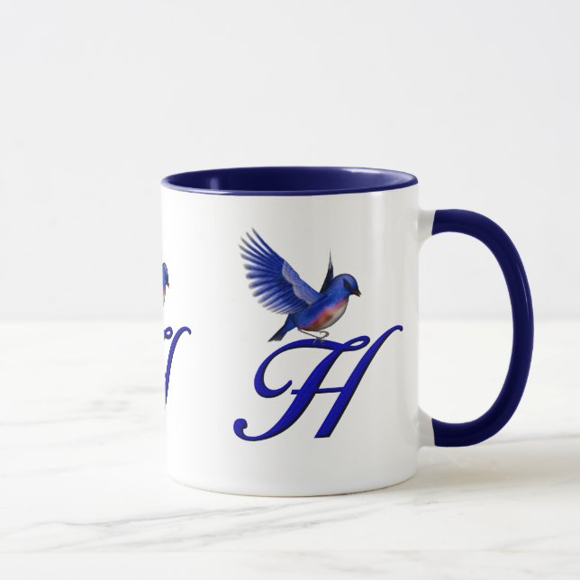 Taza Monograma Bluebird Primer H Elegante (Derecha)