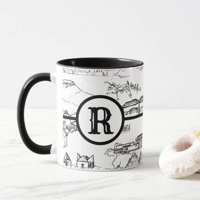 Taza Monograma Chattanooga Toile Mug (Con donut)