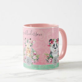 Taza Monograma Chicas de vida salvaje Boho Jungle Anima