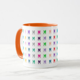 Taza Monograma Colorido Personalizado Brillante y Diver