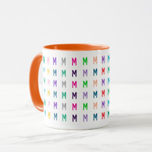 Taza Monograma Colorido Personalizado Brillante y Diver