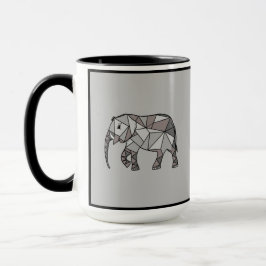 Taza Monograma Cute Graphics Elephant Personalizado Neg