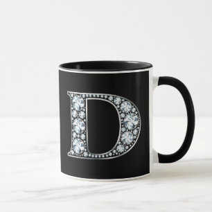 Taza Monograma D Faux Diamond