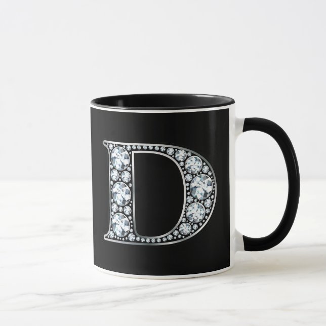 Taza Monograma D Faux Diamond (Derecha)