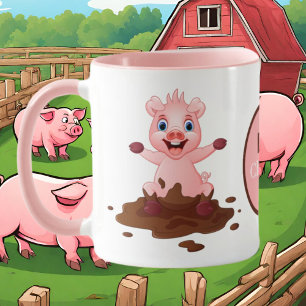 Taza Monograma de amantes de los cerdos cutáneos Mug