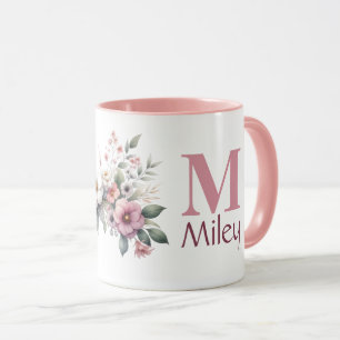Taza Monograma de Bloom - Floral personalizada