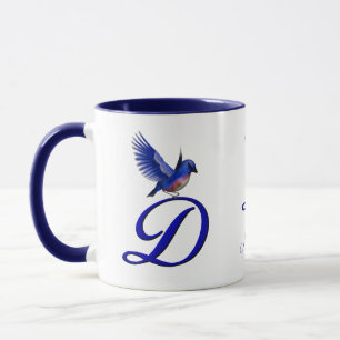 Taza Monograma de Bluebird Inicial D Elegante Personali