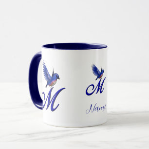 Taza Monograma de Bluebird Inicial M Elegante Personali