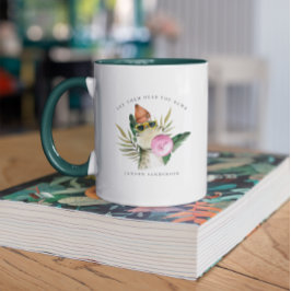 Taza Monograma de Dinosaurio de Acuarela Lindo y E