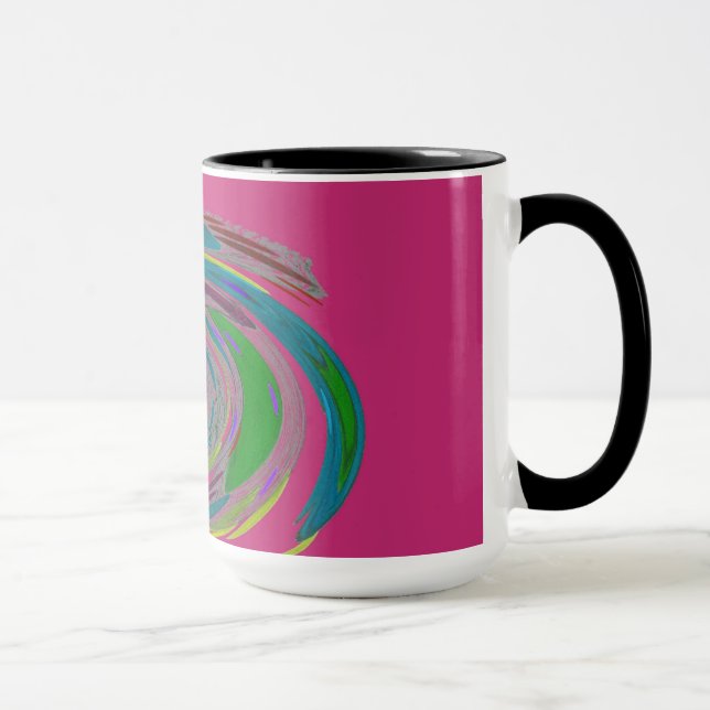 Taza Monograma de diseño de guijarros rosados (Derecha)