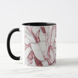 Taza Monograma De Flor Roja Y Blanca