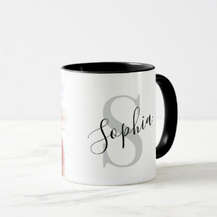 Taza Monograma de Foto Personalizada Moderna