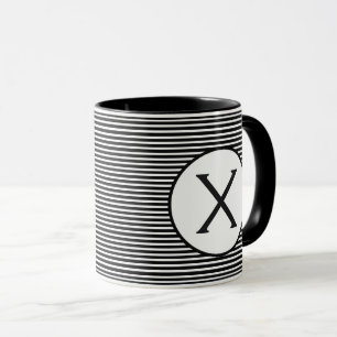 Taza Monograma de franja negra