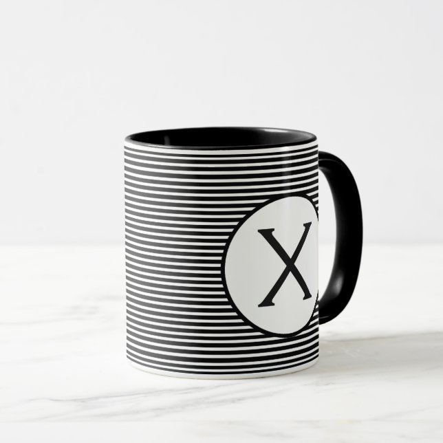 Taza Monograma de franja negra (Anverso derecho)