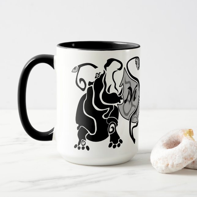 Taza Monograma de Hippo enojado (Con donut)