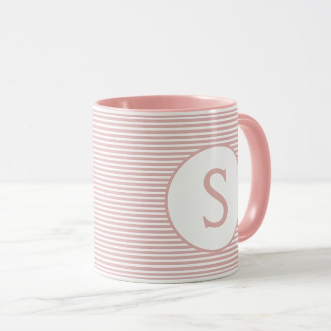 Taza Monograma de la banda rosa del bebé (Anverso derecho)