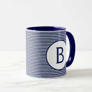 Taza Monograma de la franja azul de la marina