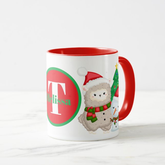 Taza Monograma de la llama de los Navidades festivos (Anverso derecho)