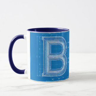 Taza Monograma de letra B de plano