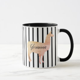 Taza Monograma de Llama Rosa de banda doble lateral