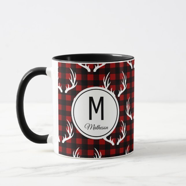 Taza Monograma de manitas de búfalo rusas y de venado b (Izquierda)