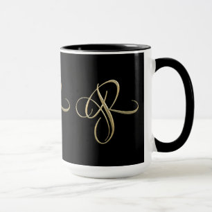 Taza Monograma de oro de la inicial R