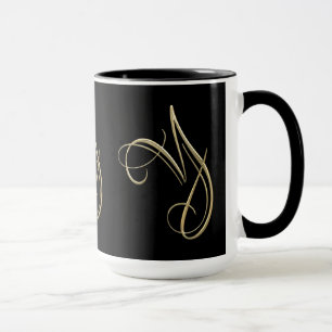 Taza Monograma de oro de la inicial Y
