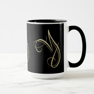 Taza Monograma de oro de la inicial Y