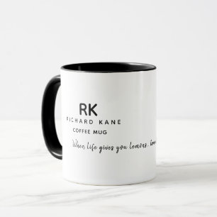 Taza Monograma de palabras personalizados "Lemones para