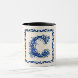 Taza Monograma de Patrimonio Noruego - Azul