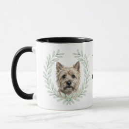 Taza Monograma de perro Terrier Cairn Corona de Eucalip
