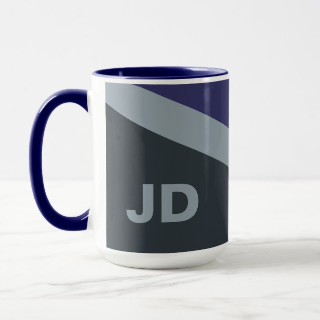 Taza Monograma de personalizado Tri-Color mug - elegir  (Izquierda)