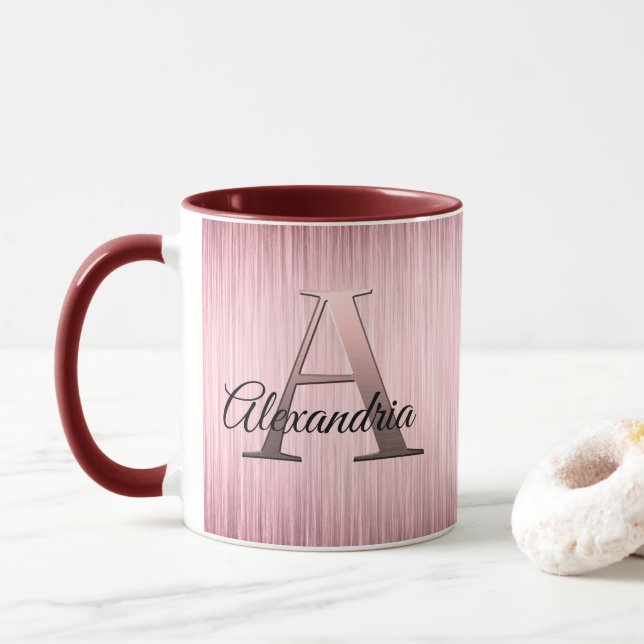 Taza Monograma de Rubor rosa (Con donut)