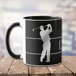 Taza Monograma de Silhouette Golfer Silver