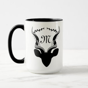 Taza Monograma de silueta oscuro antelope