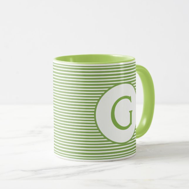 Taza Monograma de tira verde lima (Anverso derecho)