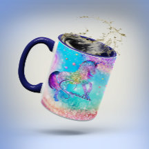 Monograma del arco iris del Purpurina rosa del uni