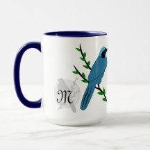 Monograma del bonito Turquoise Jay Bird