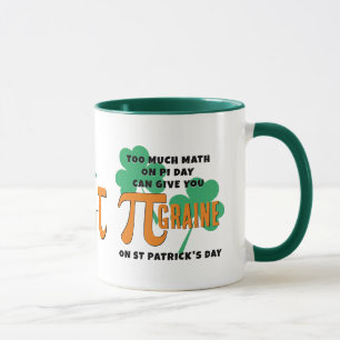 Taza Monograma del Humor St Patrick's Day Pi Day