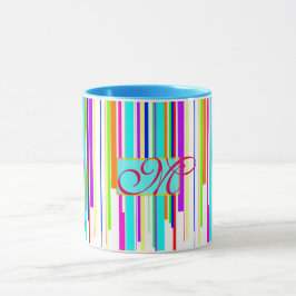 Taza Monograma del modelo de las "rayas multicoloras"
