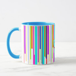 Taza Monograma del modelo de las "rayas multicoloras"