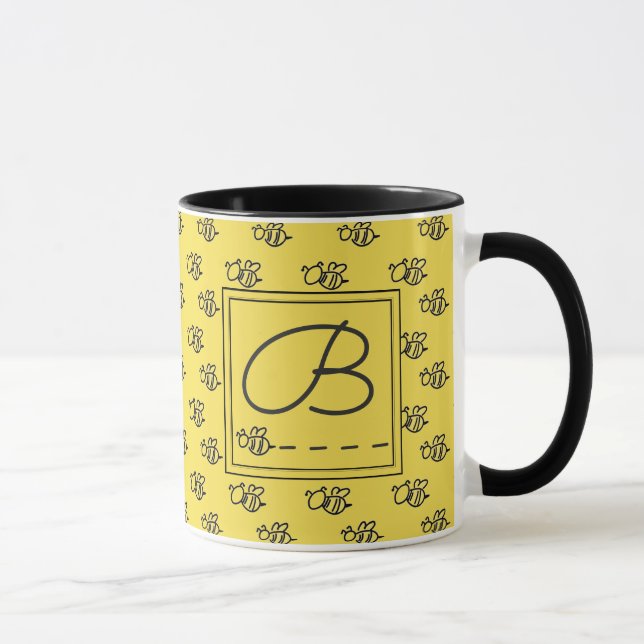 Taza Monograma del patrón de las abejas de verano amari (Derecha)