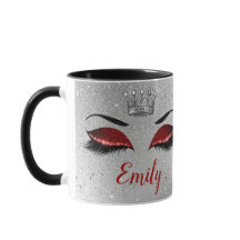 Monograma del Purpurina rojo Ruby Oyes