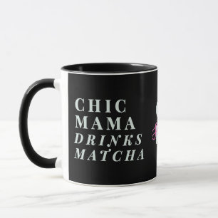 Taza Monograma divertida mamá té Matcha frase minimalis