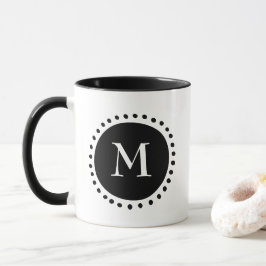 Taza Monograma en negro y blanco 