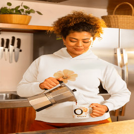 Taza Monograma floral Mug -Letra elegante O -nombre de