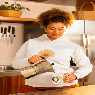 Taza Monograma floral Mug -Letra elegante O -nombre de 