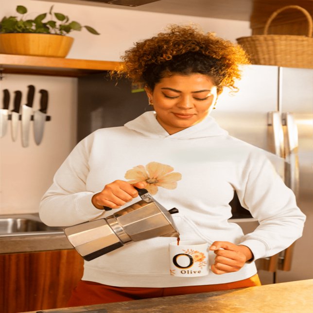 Taza Monograma floral Mug -Letra elegante O -nombre de  (Subido por el creador)