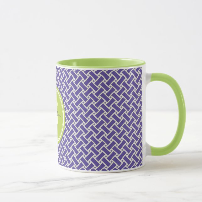 Taza Monograma geométrico del modelo de la raspa de (Derecha)