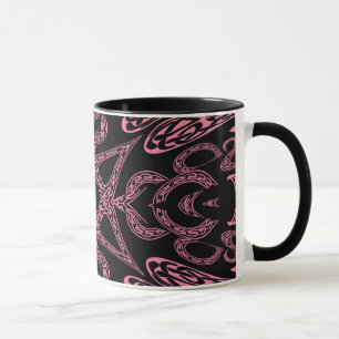 Taza Monograma gótico K del misterio rosado